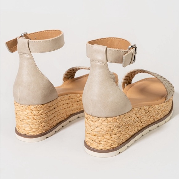 DV by Dolce Vita Blake Taupe Espadrille Wedge Heeled Sandals Size 10 - Picture 3 of 4